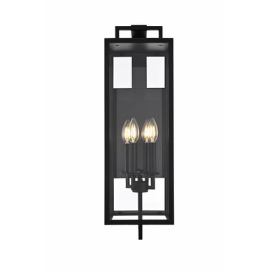 Jairo 4 Light Outdoor Wall Mount 26 Inch Tall and 8 Inch Wide by Elegant - OD809W26BK