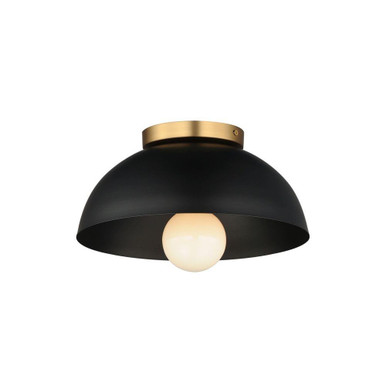 Thelonious 1 Light 11.5 Inch Wide Flush Mount by Maxim - 10020BKNAB
