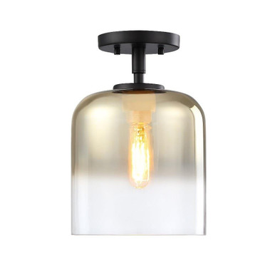 Gatsby 1 Light Semi Flush Mount 12.5 Inch Tall by Designers Fountain - D306M-SF-MB