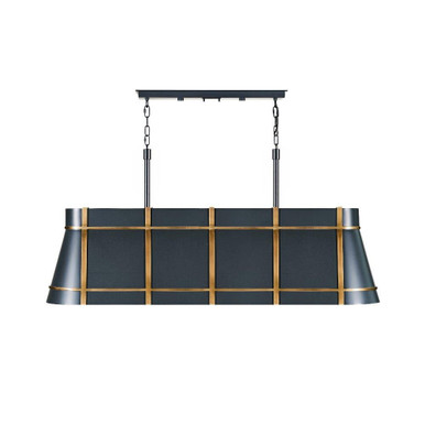 Brasserie 5 Light Linear Chandelier 16.5 Inch and 12.5 Inch Wide By Varaluz - 536N05ZNCBRZ