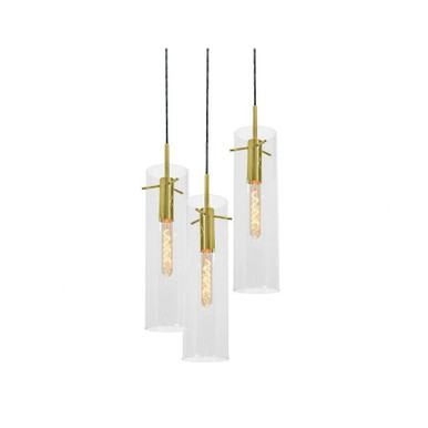 Vista 3 Light Pendant 17 Inch Tall and 18 Inch Wide by AFX - VSAP05MBRND3