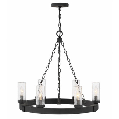 Sawyer 3.5W 6 LED Outdoor Medium Chandelier 24 Inch Wide by Hinkley - 29206BK-LV