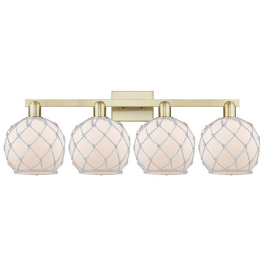 Farmhouse Rope 4 Light Bath Vanity 12 Inch and 35 Inch Wide by Innovations - 716-4W-G12-8R