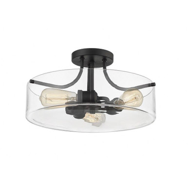 Delaney 3 Light 15 Inch Wide Semi Flush Mount by Z-Lite 471SF-MB - 471SF-MB