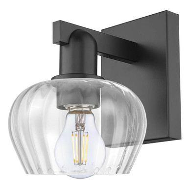 Fenton 1 Light Wall Sconce 9.25 Inch Tall and 6.5 Inch Wide by Innovations - 716-1W-BK-G92