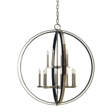 Constellation 12 Light Dining Chandelier 40 Inch X 36 Inch Wide by Framburg - 4658 BR/MBLACK