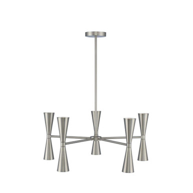 Milo 28 Inch 30W 10 LED 5 Arm Chandelier by Kalco  310470SN - 310470SN