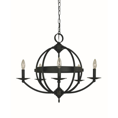 Aurora 5 Light Medium Chandelier by Framburg - L1155 MBLACK