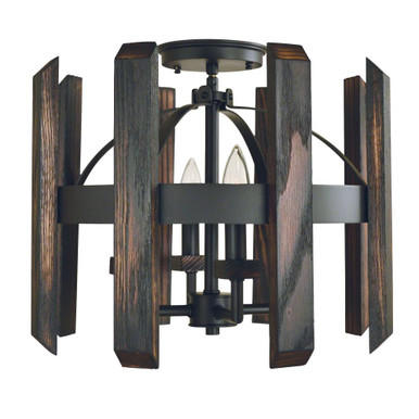 Modern Farmhouse 4 Light 15 Inch Wide Semi Flush Mount by Framburg - 5372 MBLACK