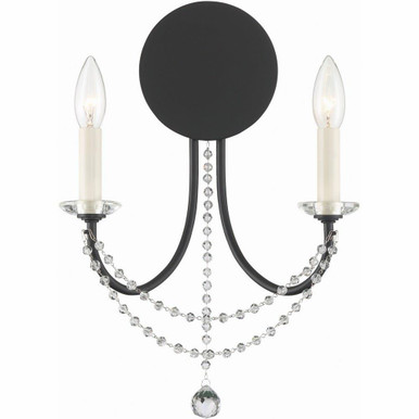 Delilah 2 Light Candle Style Wall Sconce by Crystorama - DEL-90802