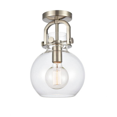 Newton 1 Light 8 Inch Wide Flush Mount by Innovations - 410-1F-SN-8CL