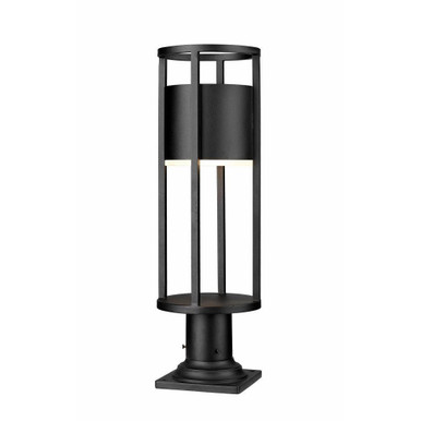Luca 8W 1 LED Outdoor Pier Mount Light with Square Base by Z-Lite - 517PHM-533PM-BK-LED