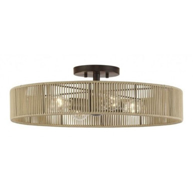 Goldiemesh 4 Light Extra Large Semi Flush Mount 22 Inch Wide by Livex - 53177-92