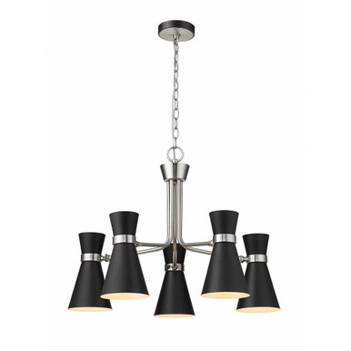 Soriano 5 Light Chandelier 27 Inch Wide by 20 Inch High by Z-Lite - 728-5MB-BN
