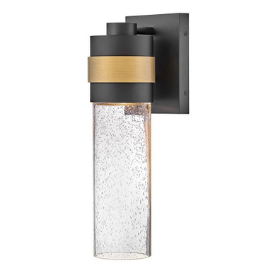 Albie 7W 1 LED Outdoor Medium Wall Mount Lantern 18 Inch Tall by Lark - 82044BK-LL