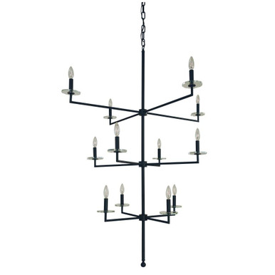 Muse 12 Light Oversized Foyer Chandelier by Framburg - 5452Mblack