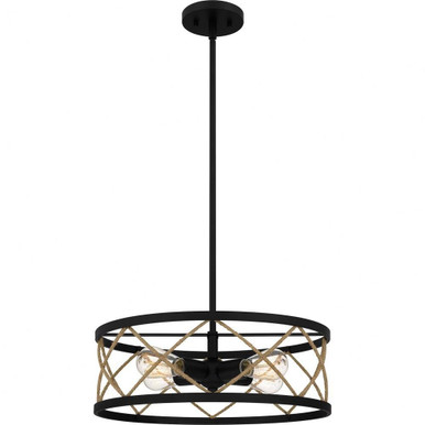 Cedar Park 4 Light Large Pendant by Quoizel - QP5632MBK