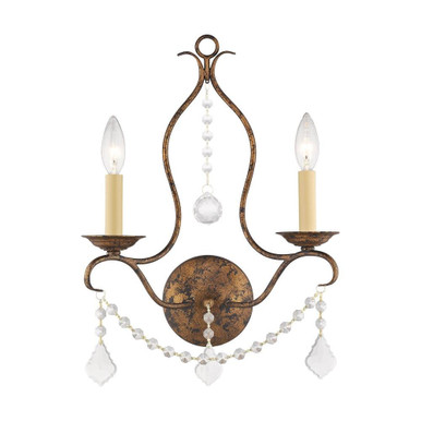Chesterfield 2 Light Candle Style Wall Sconce by Livex - 6422