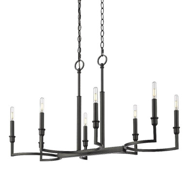 Ellyn 8 Light Oversized Linear Island Oversized Pendant by Golden - 8209-LP