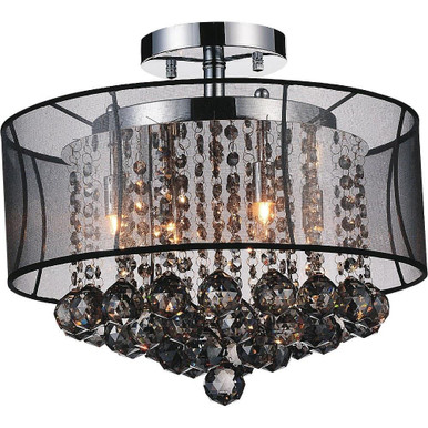 Radiant 6 Light 16 Inch Wide Flush Mount by CWI - 5062C16C (Smoke + B)