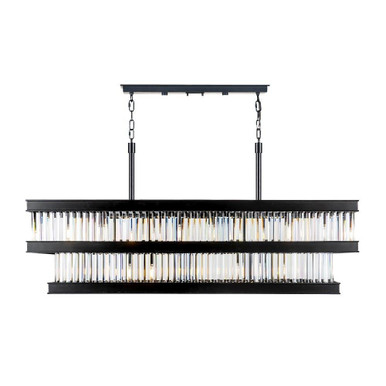 Double Take 6 Light Linear Chandelier 13.75 Inch Wide By Varaluz - 546N06BLK