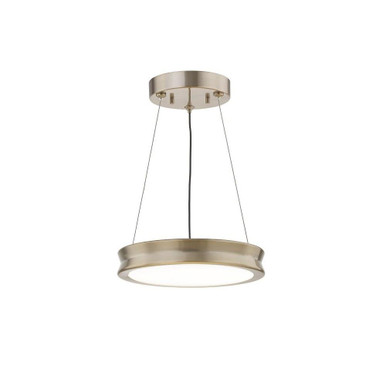 Fusion 21W 1 LED Pendant 3 Inch Tall and 8.5 Inch Wide by Justice Design - FSN-4190-OPAL-BRSS