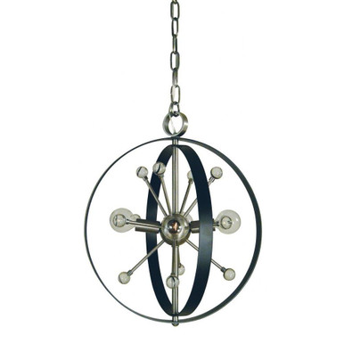 Nucleus 4 Light Small Sphere Chandelier by Framburg - F-L1104 BR/MBLACK