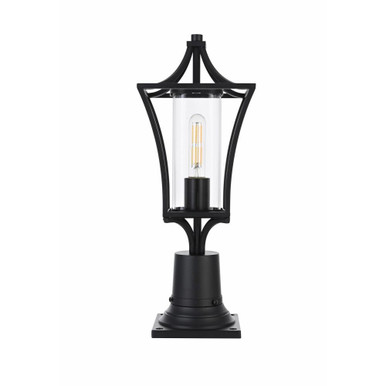 Belgrade 1 Light Outdoor Post Mount 19 Inch Tall and 7 Inch Wide by Elegant - OD311P19BK