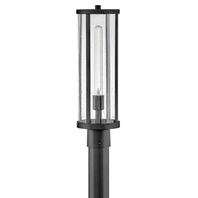 Alfie 12W 1 LED Outdoor Medium Post Mount Lantern 20 Inch Tall by Lark - 82051BK