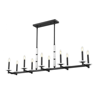 Kaden 10 Light Linear Chandelier 16 Inch Tall and 12 Inch Wide by Z Lite - 3045-10L