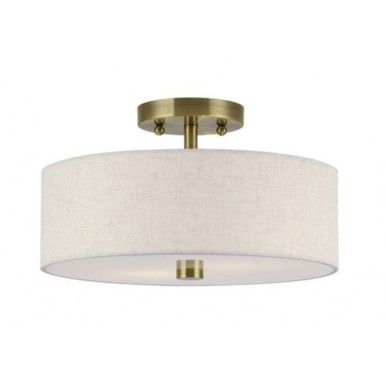 Monroe 2 Light Medium Semi Flush Mount 7.75 Inch and 13 Inch Wide by Livex - 52134-01