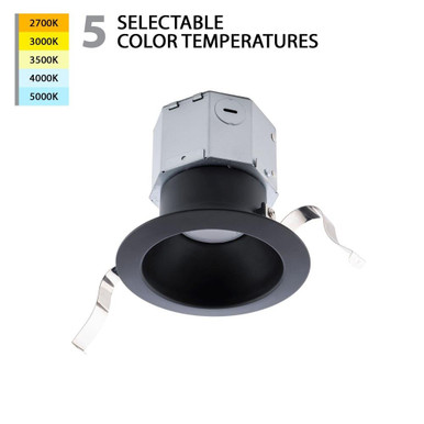 Pop in 12W 1 LED Round Remodel Recessed Kit 8.63 Inch Wide by WAC Limited - R4DRDR-F9CS-BK