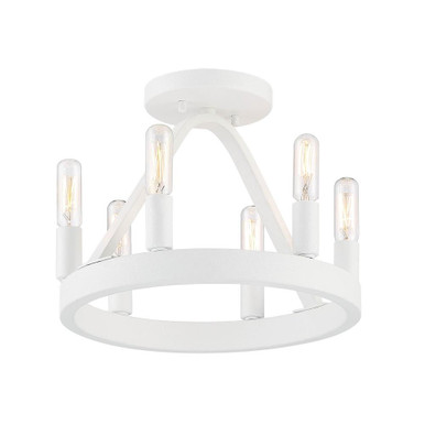 Carousel 6 Light 12 Inch Wide Semi Flush Mount by Designers Fountain - D254C-SF-BK