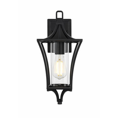Belgrade 1 Light Outdoor Wall Sconce 16 Inch Tall X 7 Inch Wide by Elegant - OD311W16BK