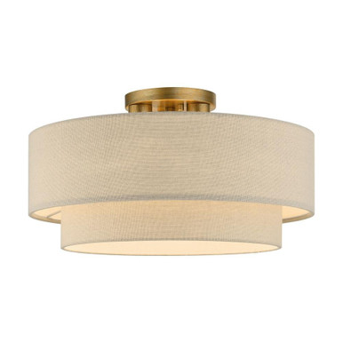 Bellingham 3 Light 18 Inch Wide Semi Flush Mount by Livex - 58898-48