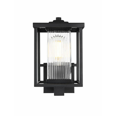 Dover 1 Light Outdoor Wall Sconce 11.5 Inch Tall and 7 Inch Wide by Elegant - OD302W12BK