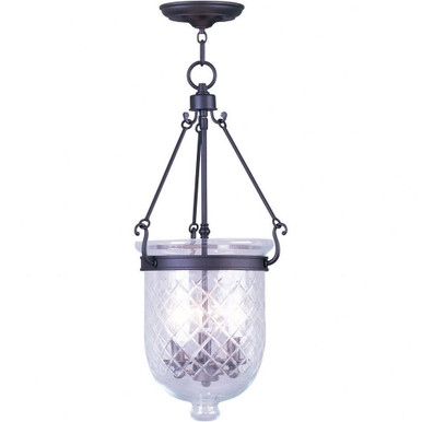 Jefferson 3 Light 10 Inch Wide Chain Lantern by Livex - 5073-91