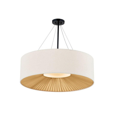 Textile 8 Light Oversized Pendant 48 Inch Wide by Justice Design - FAB-9577-CREM-MBLK