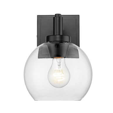 Galveston 1 Light Vanity Light by Golden - 4855-BA1 BLK-CLR