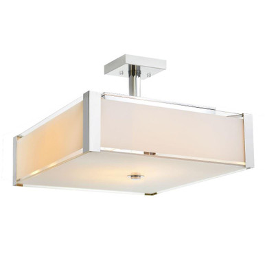 Lucie 4 Light Small Square Chandelier by CWI - 5571P17C-S