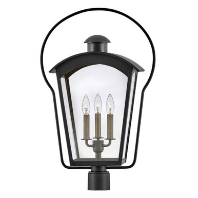 Yale 3 Light Outdoor Large Post or Pier Mount 26.75 x 17 In by Hinkley - 13301BK