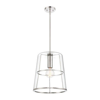 Alonzo 1 Light Pendant 16.5 Inch Tall X 14 Inch Wide by Designers Fountain - D299M-14P-PN
