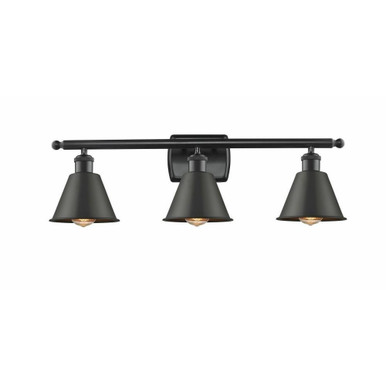 Ballston 3 Light Smithfield Bath Vanity 10.5 x 26 Inches by Innovations  - 516-3W-BK-M8