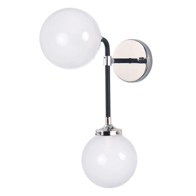 Atom 2 Light Wall Sconce by Maxim - 24722WTBKPN