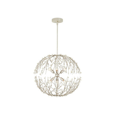 Shinju 6 Light Orb Chandelier 27 Inch and 25.5 Inch Wide by Currey Company - 9000-1291