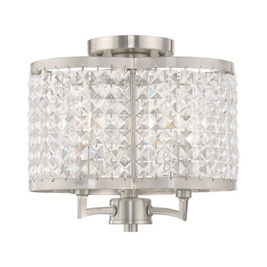 Grammercy 3 Light 12 Inch Wide Semi Flush Mount by Livex - 50573