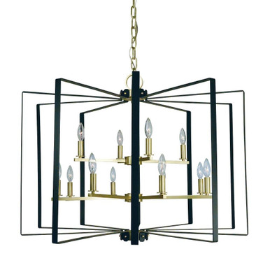 Camille 12 Light Oversized Chandelier by Framburg - 3058PN_MBLACK