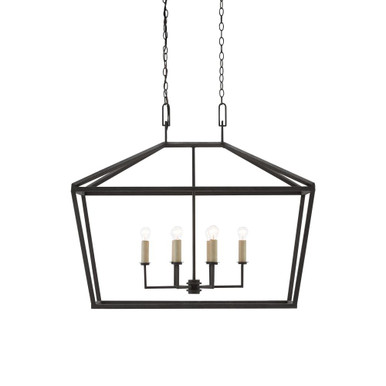 Denison 6 Light Rectangular Chandelier by Currey Company - 9000-0289