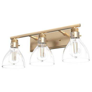 Van Nuys 3 Light Clear Glass Vanity Light by Hunter - 48035