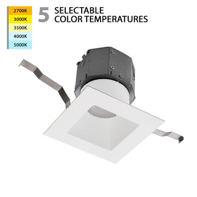 Pop in 12W 1 LED Square Recessed Kit 4.63 x 8.63 Inches by WAC Limited - R4DSDR-F9CS-WT